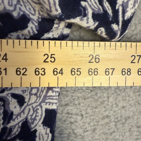 J Jill linen navy floral boxy blouse large - Picture 6 of 8